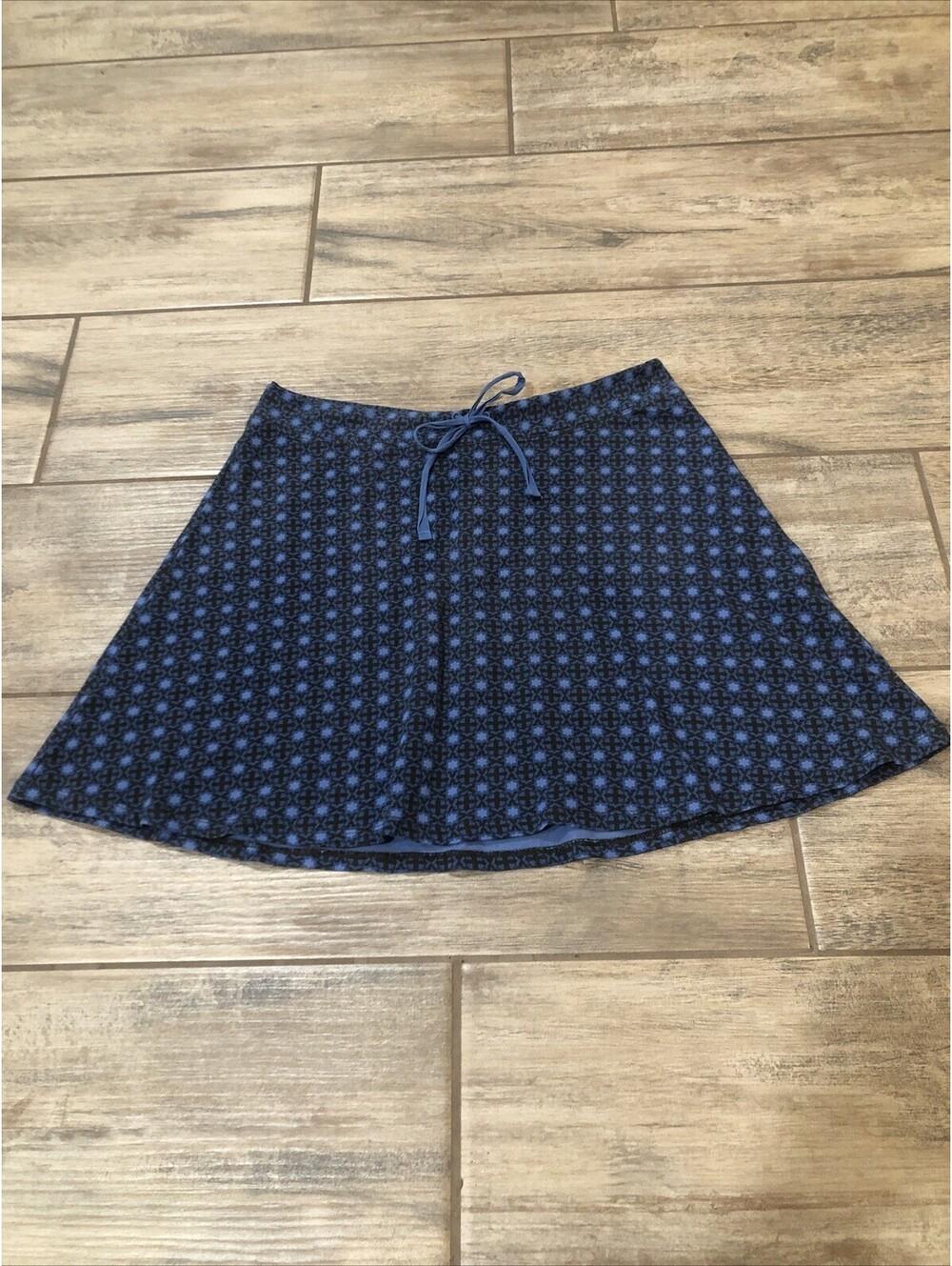 Patagonia Skirt Women Medium Blue Floral Tidal Skirt Cotton Blend Camp Hike